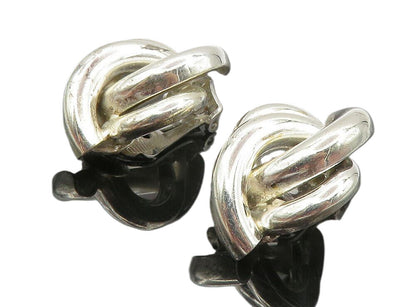 925 Sterling Silver  Vintage Shiny Macaroni Non Pierce Drop Earrings  EG4724