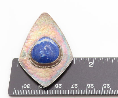 925 Sterling Silver Vintage Pendant Antique Cabochon Blue Gemstone  PT24258