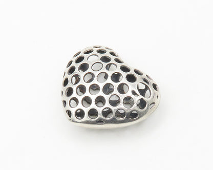 925 Sterling Silver  Shiny Smooth Cutout Hollow Love Heart Pendant  PT13460