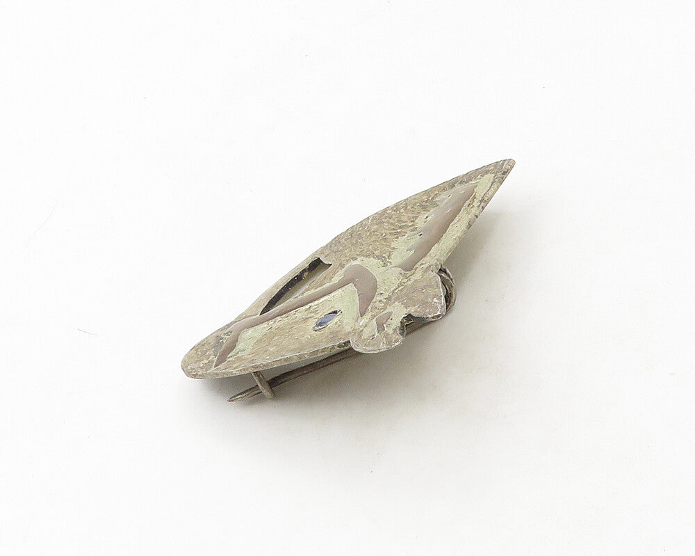 925 Sterling Silver  Vintage Sapphire Eye Horse's Head Brooch Pin  BP7554