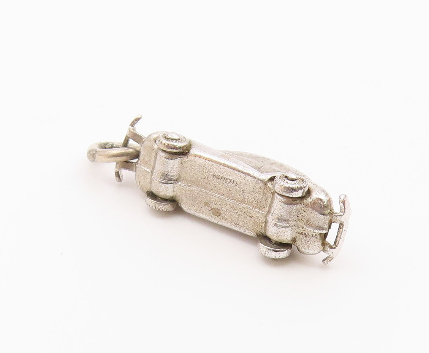 925 Sterling Silver  Vintage Shiny Smooth Petite Car Drop Pendant  PT16393