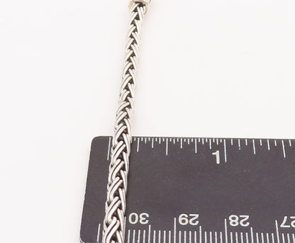 925 Sterling Silver Vintage Bracelet Solid Breaded Barrel Loack  BT10683