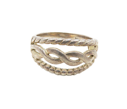 925 Sterling Silver  Vintage Open Infinity Twist Band Ring Sz 6.5  RG8818