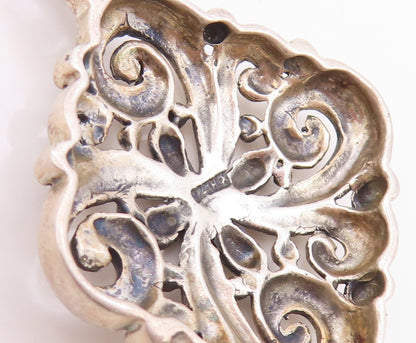 925 Sterling Silver Vintage Pendant Intricate Floral Scrollwork Locket  PT25810
