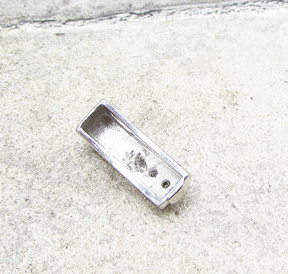 925 Sterling Silver  White Cubic Zirconia Linear Slider Pendant  PT1511