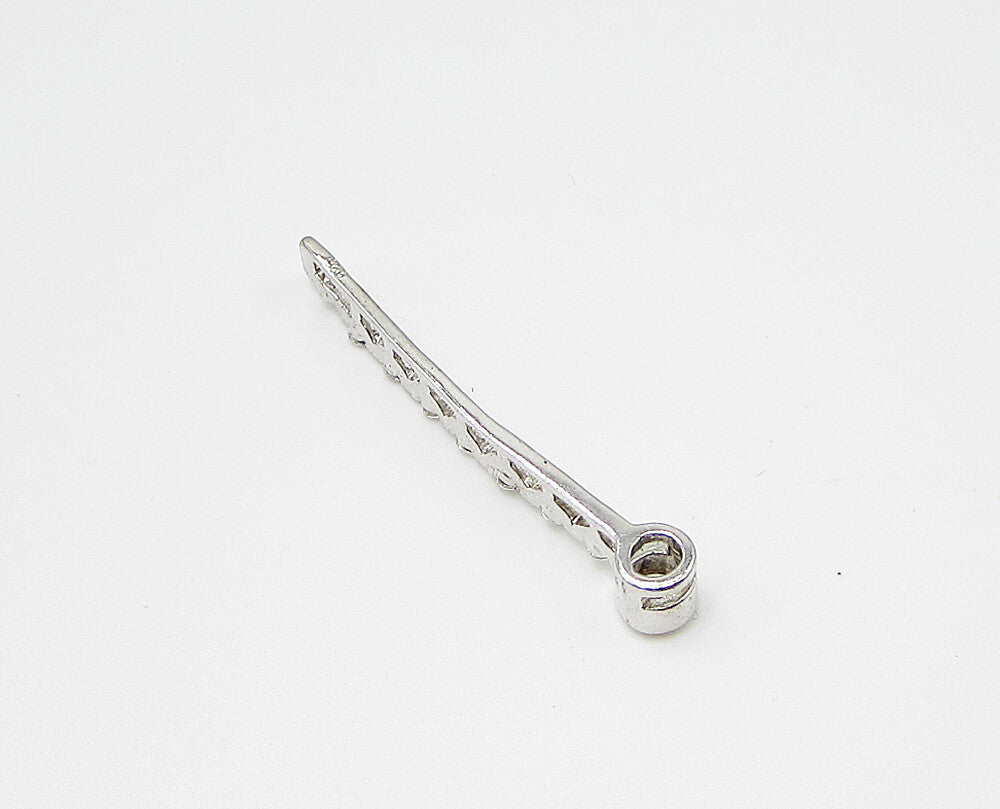 925 Sterling Silver  Long White Cubic Zirconia Slider Drop Pendant  PT2134