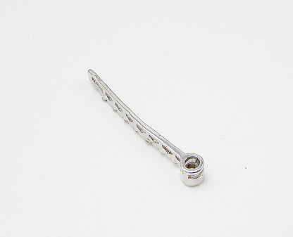 925 Sterling Silver  Long White Cubic Zirconia Slider Drop Pendant  PT2134
