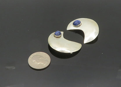 TULLA BOOTH 925 Silver  Vintage Sodalite Crescent Non Pierce Earrings  EG10035