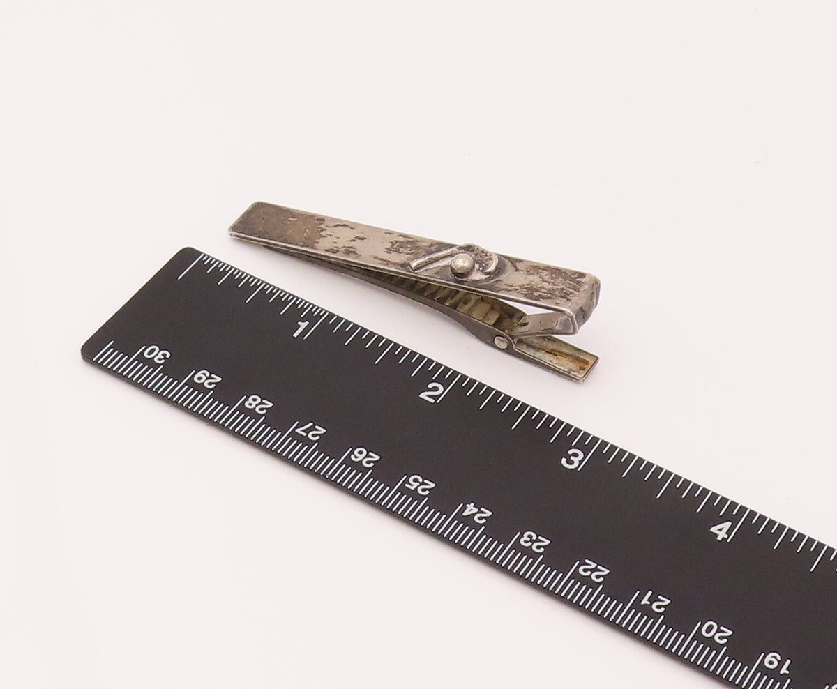 KREISLER 925 Silver  Vintage 3D Carved Hokey Stick & Ball Tie Pin  TR3487