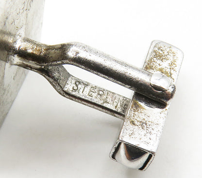 SWANK 925 Sterling Silver  Vintage Fleur De Lis Square Cufflinks  TR2285