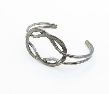 MEXICO 925 Sterling Silver  Vintage Dark Tone Split Shank Cuff Bracelet BT2048