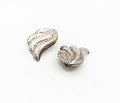 LOS BALLESTEROS 925 Silver  Vintage Dark Tone Wing Non Pierce Earrings  EG4682