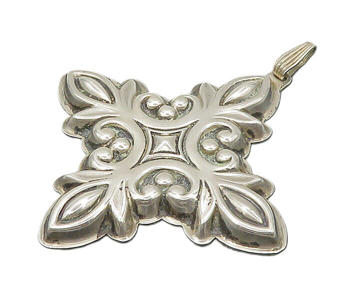 REED & BARTON 925 Silver  Vintage Shiny Hollow Christmas Cross Pendant PT14585