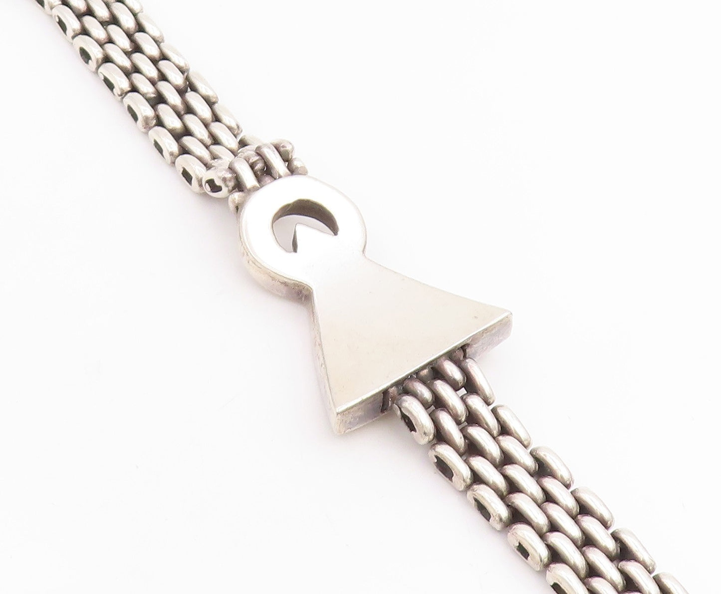 925 Sterling Silver Vintage Bracelet Intricate Geometric Woven Chain  BT11832