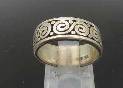 BALI 925 Sterling Silver  Vintage Swirl Pattern Band Ring Sz 7  RG22767