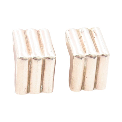925 Sterling Silver Vintage Earrings TIFFANY & CO. Carved V Shape  EG13331