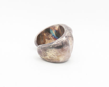 FREDERIC JEAN DUCLOUS 925 Sterling Silver Vintage Dark Tone Cuff Bracelet BT7314