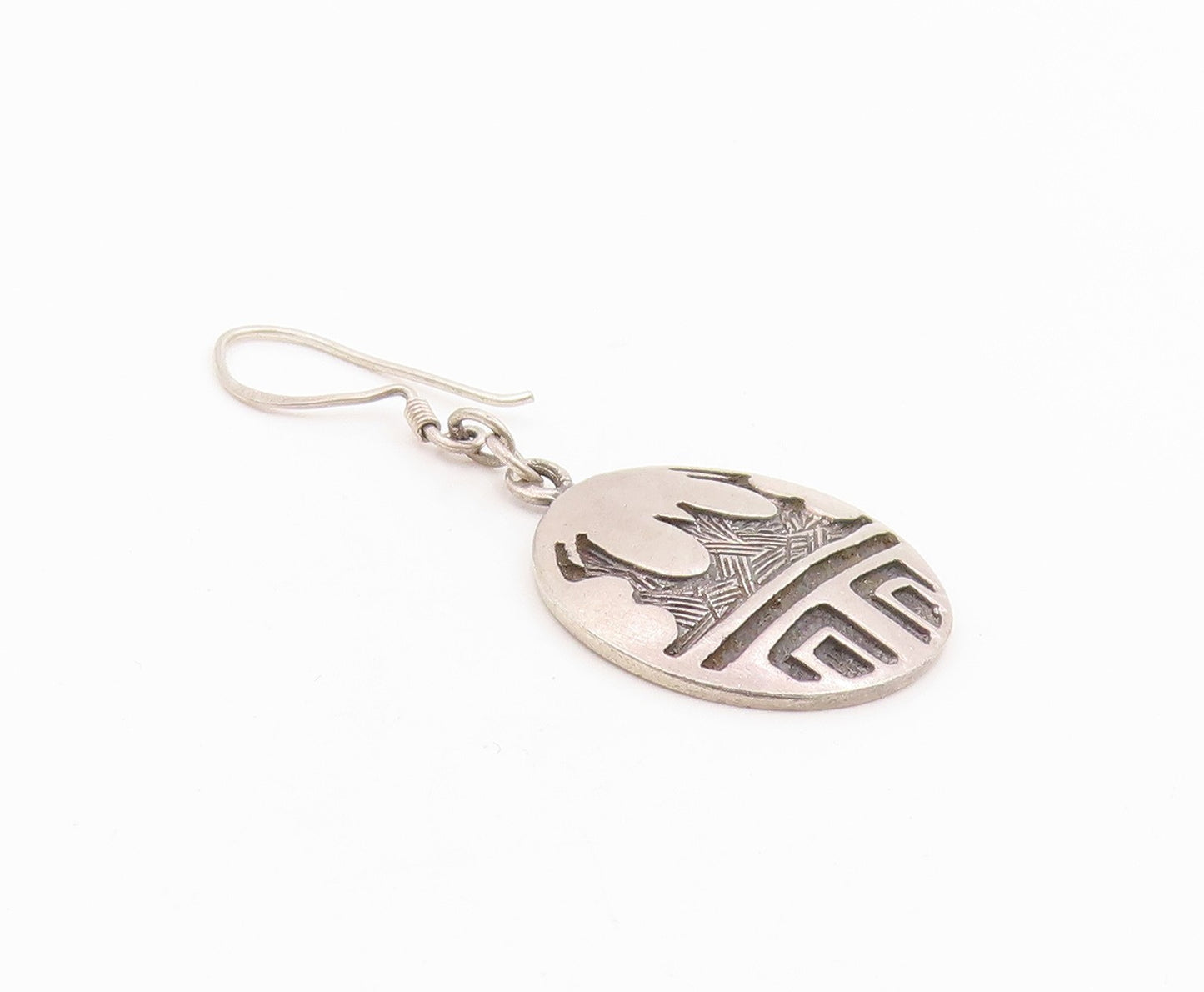 925 Sterling Silver Vintage Earrings Modernist Motif Single Pieces  EG14311