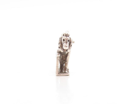 925 Sterling Silver Vintage Pendant Dark Tone Horse In Stable  PT23718