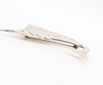 925 Sterling Silver Vintage Brooch Pin MEXICO Solid Etched Swordfish  BP10957