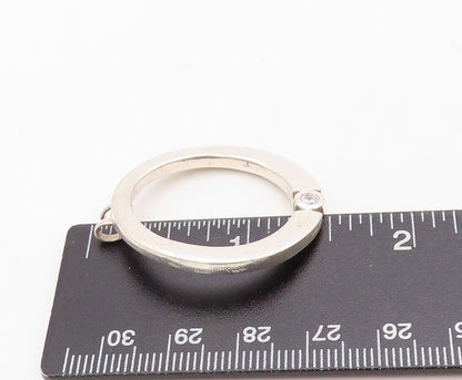 925 Sterling Silver Vintage Pendant Minimalist CZ Inlay Cutout Ring  PT23851
