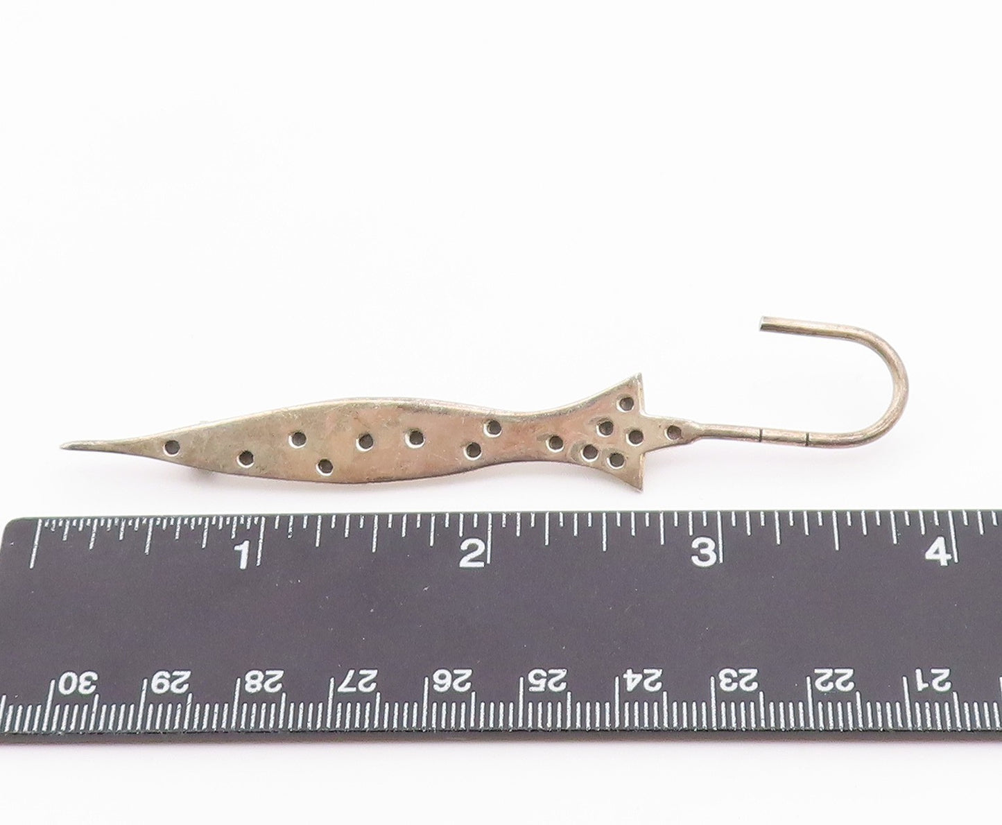 MEXICO 925 Sterling Silver  Vintage Shiny Umbrella Motif Brooch Pin  BP9133