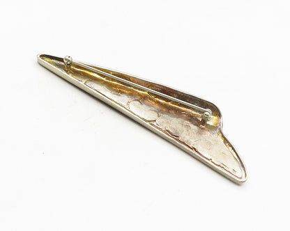 NR 925 Sterling Silver  Vintage Enamel Coated Swirl Vine Brooch Pin  BP4033