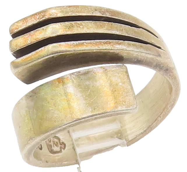 925 Sterling Silver Vintage Ring MEXICO Solid Cutout End Bypass  Sz 6.5 RG27927