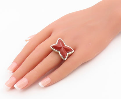 925 Sterling Silver Vintage Ring WHITNEY KELLY Red Jasper Star  Sz 6  RG36605