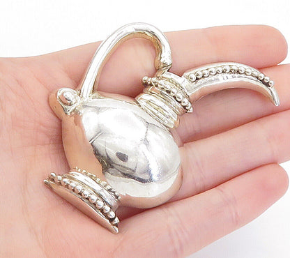 TAXCO MEXICO 925 Sterling Silver  Vintage Shiny Pitcher Vase Brooch Pin BP2389