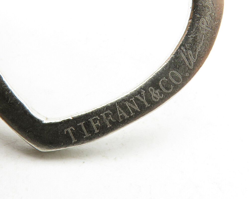TIFFANY & CO. 925 Silver  Vintage Minimalist Open Love Heart Pendant  PT10453