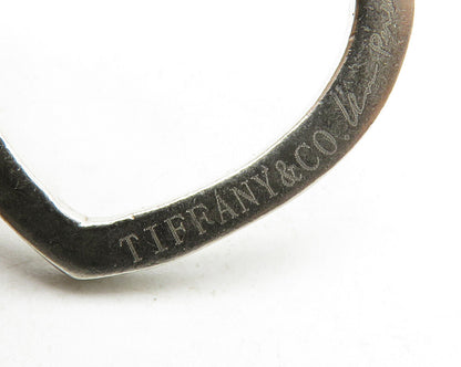 TIFFANY & CO. 925 Silver  Vintage Minimalist Open Love Heart Pendant  PT10453
