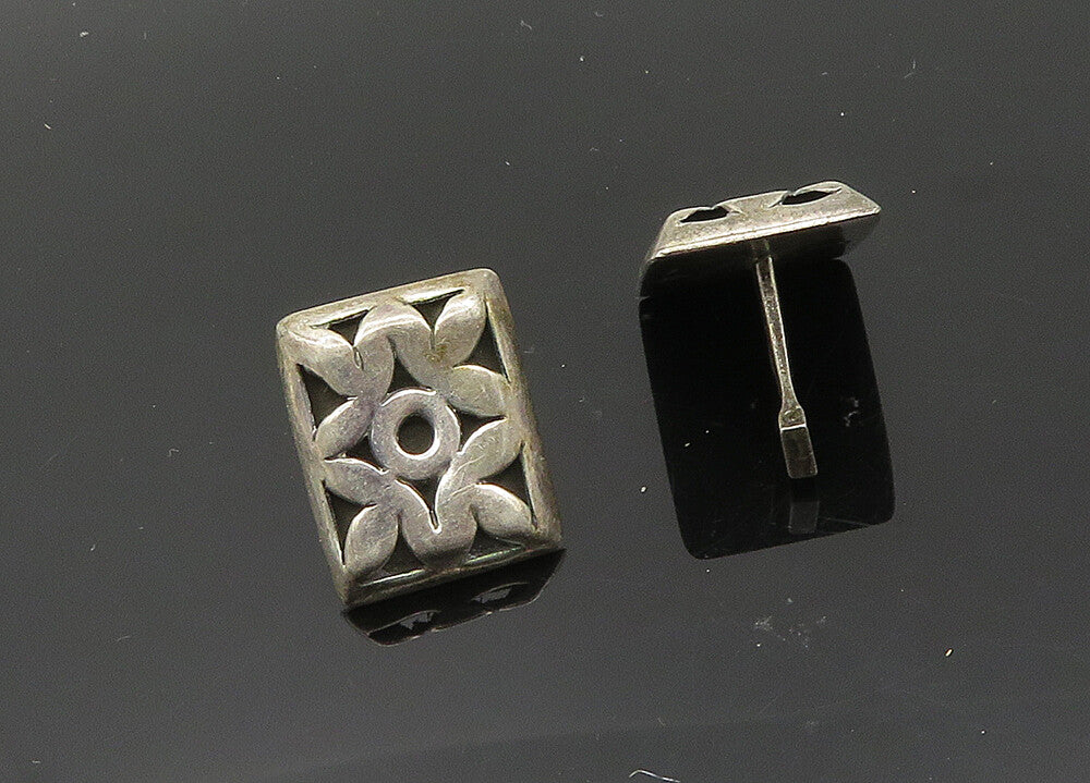 JOHN HARDY 925 Sterling Silver  Vintage Floral Cutout Square Cufflinks  TR2785
