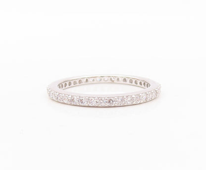 925 Sterling Silver Vintage Ring Minimalist CZ Inlay Band Sz 7 RG30642