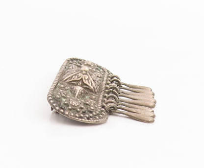 925 Sterling Silver Vintage Brooch Pin MEXICO Classic Floral Swirl Motif BP12465