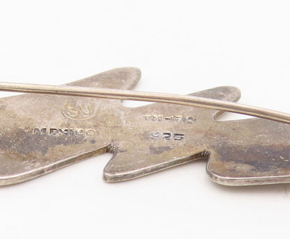 925 Sterling Silver Vintage Brooch Pin MEXICO Brutalist Cutout Thunder  BP11264