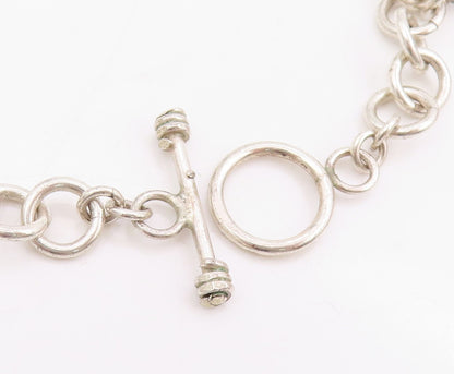 925 Sterling Silver Vintage Bracelet Etched Nautical Sea Turtle Link  BT11668