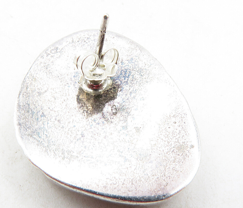 925 Sterling Silver  Vintage Shiny Fluted Detail Hollow Drop Earrings  EG4707