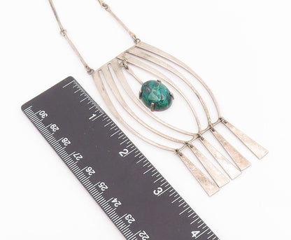 925 Sterling Silver Vintage Necklace ISRAEL Eilat Stone Chandelier Chain  NE4814