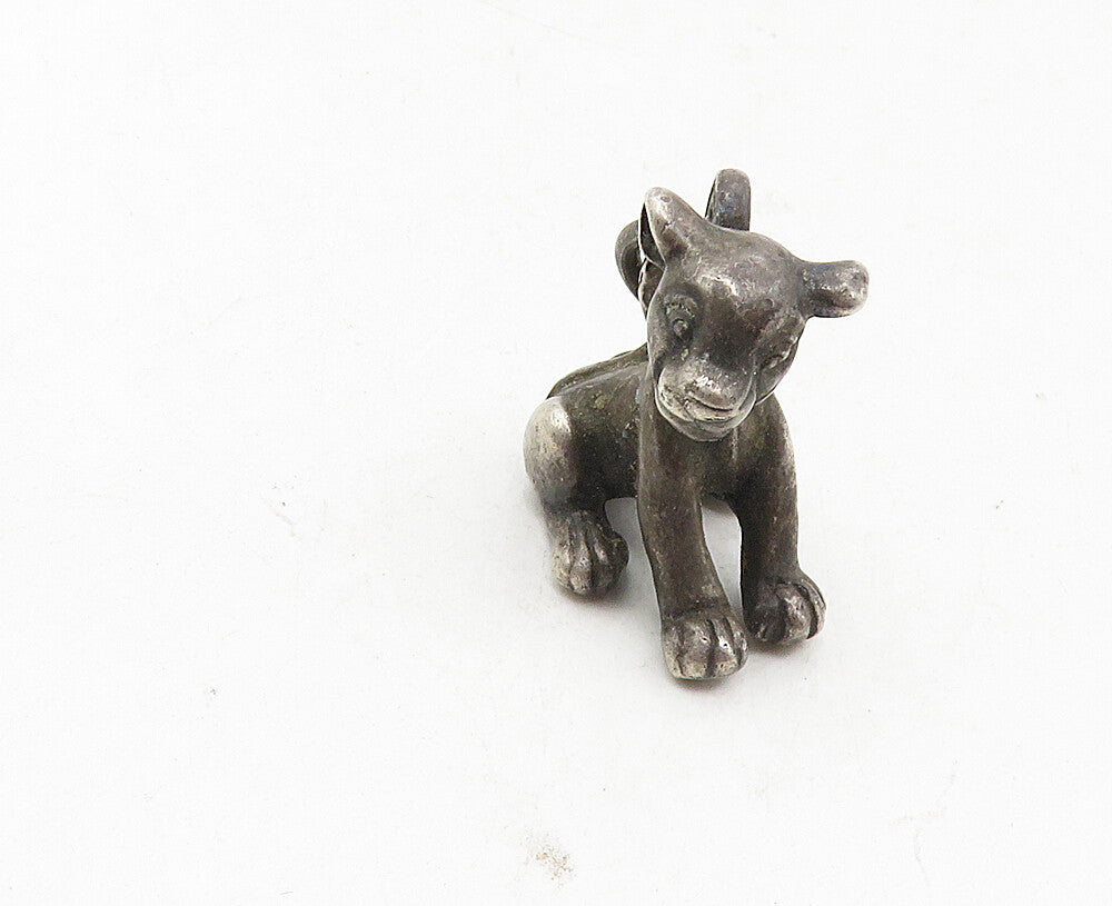925 Sterling Silver  Vintage Simba Lion King Pendant (MOVING TAIL)  PT7028