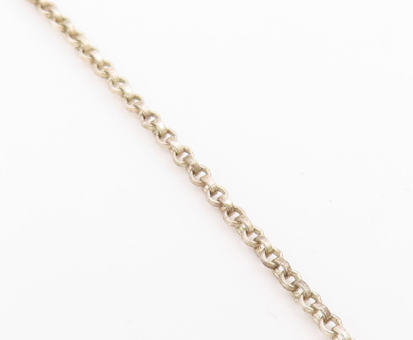 925 Sterling Silver Vintage Necklace Multi Gemstone Tennis Link Chain  NE4906