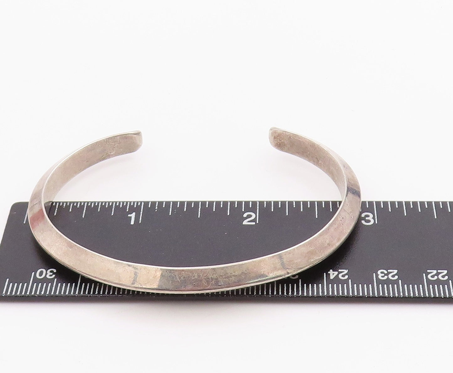 925 Sterling Silver Vintage Bracelet Minimalist Solid Knife Edge Cuff  BT11398