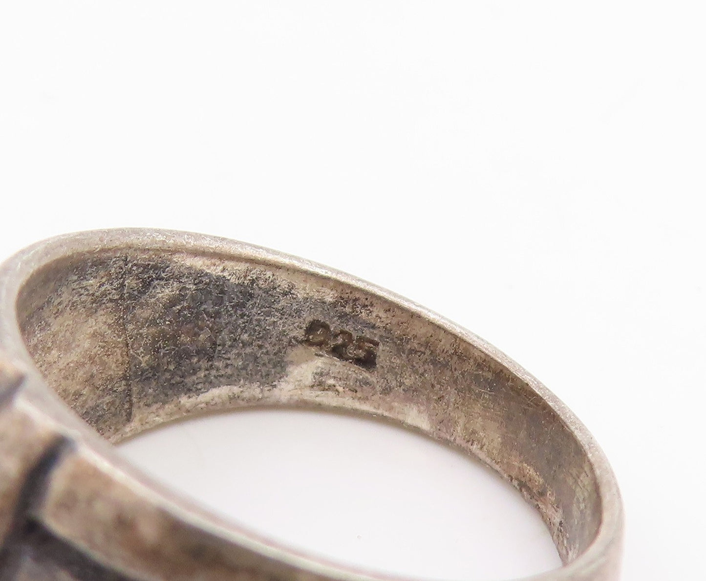 925 Sterling Silver Vintage Ring Modernist Ribbed Solid Dome  Sz 6.5  RG34846