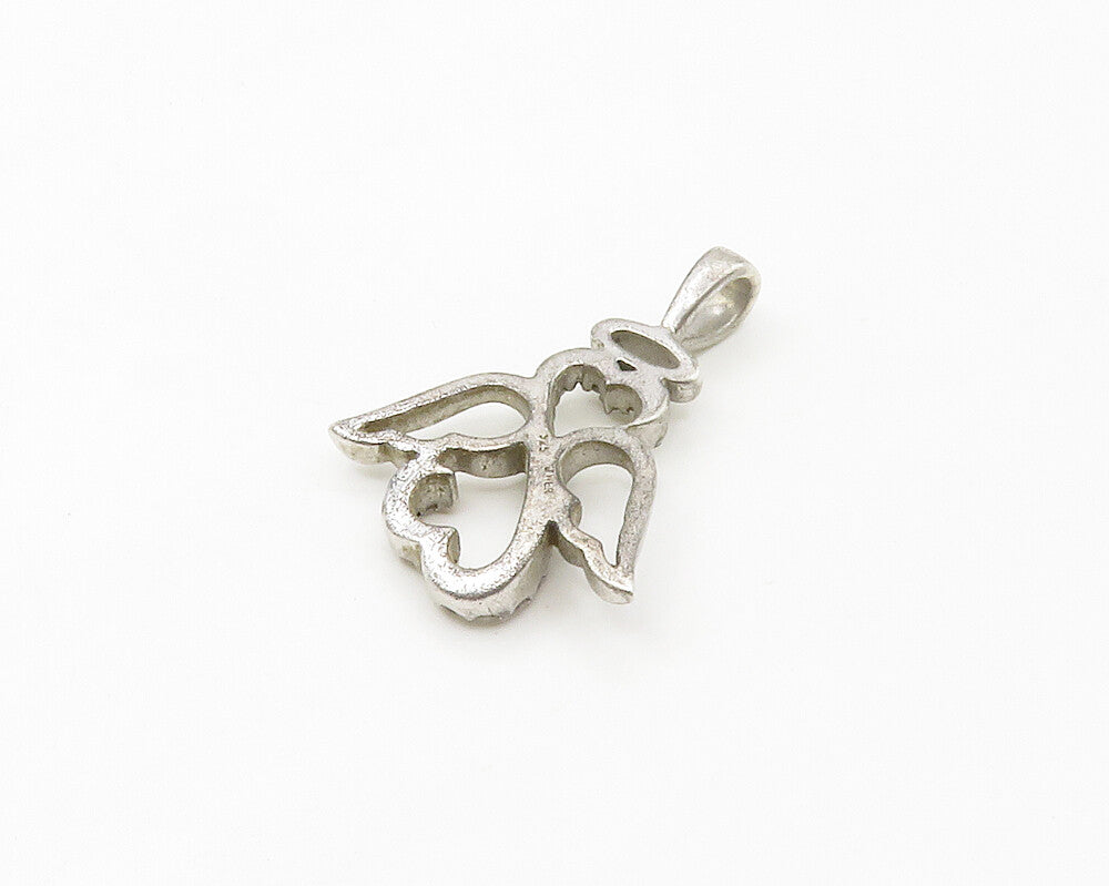 JWBR 925 Silver  Vintage Genuine Diamonds Infinity Heart Angel Pendant PT13683