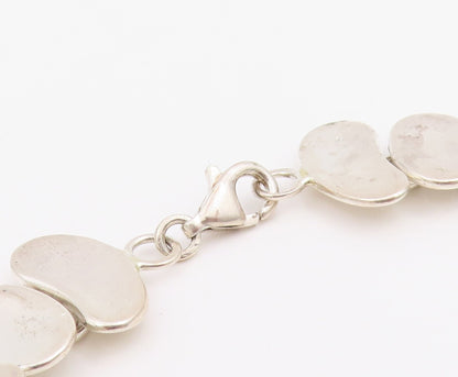 925 Sterling Silver Vintage Necklace MEXICO Chunky Asymmetrical Chain NE4701