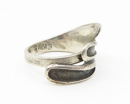 RCA MEXICO 925 Silver  Vintage Oxidized Detail Wrap Band Ring Sz 5  RG10881