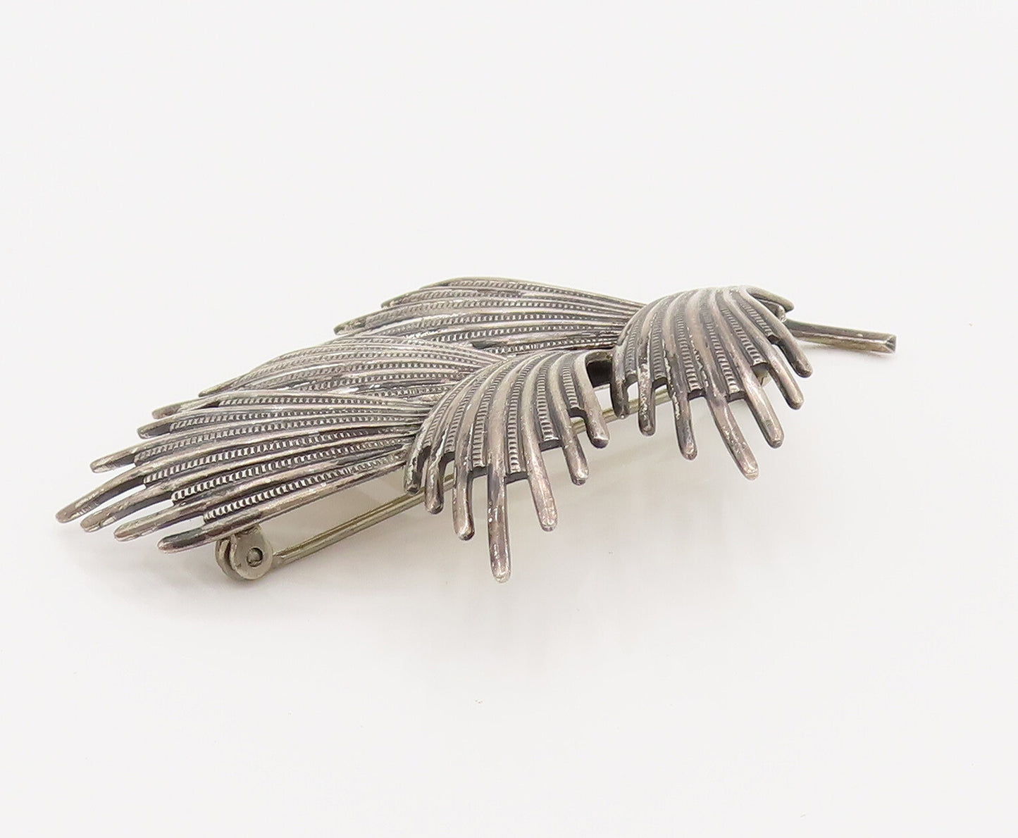 DANECRAFT 925 Sterling Silver Vintage Plant Leaves Motif Brooch Pin BP10178
