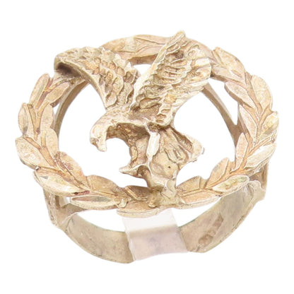 925 Sterling Silver Vintage Ring Etched Eagle Air Gunner Badge  Sz 10.5  RG35325