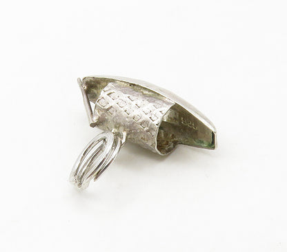 925 Sterling Silver  Vintage Petite Boat With Paddle Motif Pendant  PT12930