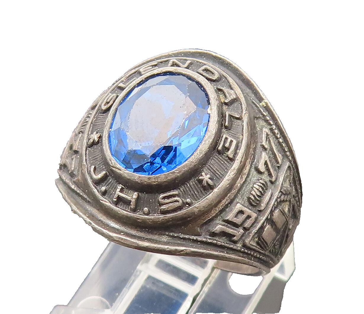 REED & CO. 925 Sterling Silver Vintage Glendale JHS Sapphire Ring Sz 8.5 RG26501